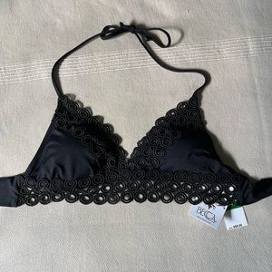 BECCA Black Halter Bikini Top - never been worn with tag!